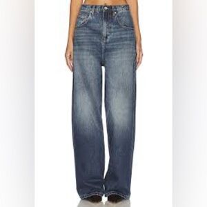 GRLFRND Relaxed Straight-Leg Jeans in Faded Blue